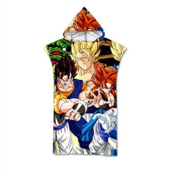 

3D sided Printed Anime Robe Bath Towel Outdoor Adult Hooded Beach Towel Poncho Bathrobe Towels Women Man Bathrobe aHT50