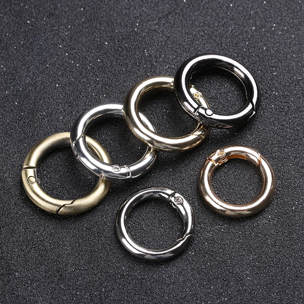 

2 PCs Zinc Alloy Plated Gate Spring O-Ring Buckles Clips Carabiner Purses Handbags Round Push Trigger Snap Hooks Carabiner