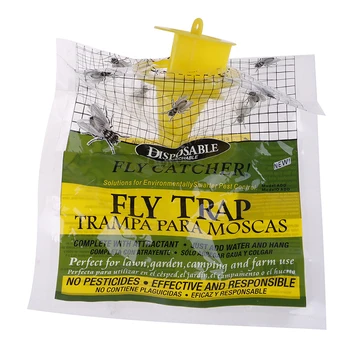 

5PCS Flycatcher Bag Home Garden Outdoor Disposable Fly Catcher Control Trap Insecticide Flies Flycatcher Trap 5 packs attractant