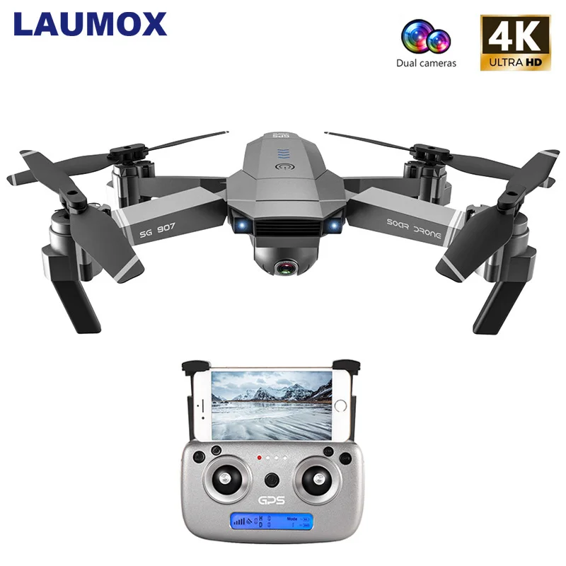 LAUMOX SG907 GPS Дрон с 4K широкоугольной регулировкой HD камера 5G WIFI FPV RC складной