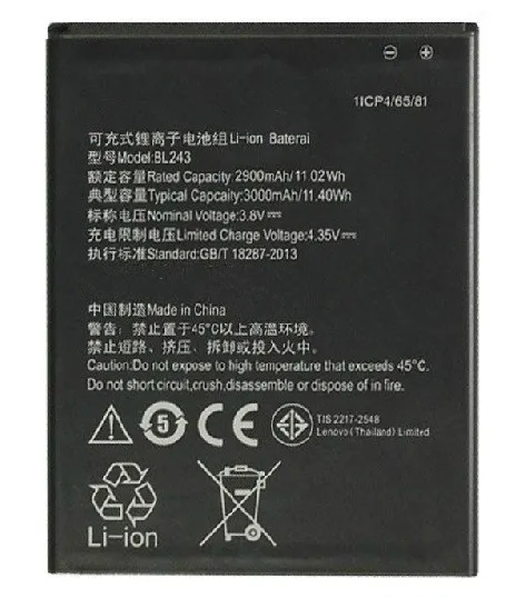 Новый BL 243 BL243 батарея для lenovo Lemon K3 Примечание K50-T5 A7000 A5500 A5600 A7600 2900 мА/ч мобильный