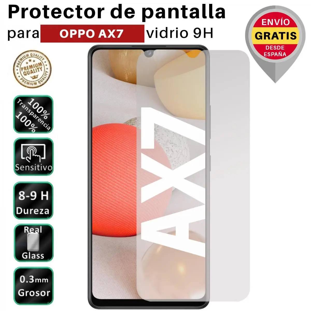 Proteggi Schermo In Vetro Temperato Oppo Ax7 9H Premium