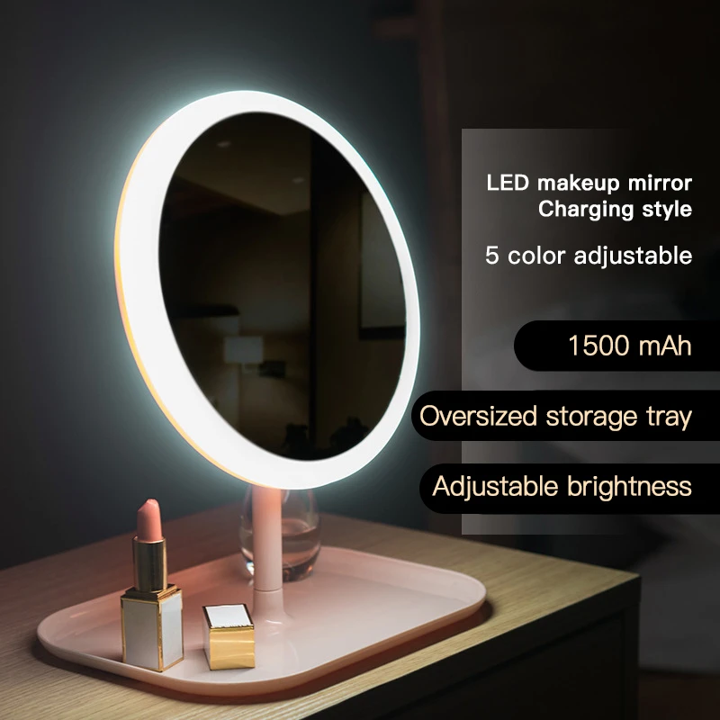 Spiegel Make Up Spiegel Met Led verlichting Vrouwelijke Led Spiegel Live Vul Led Spiegel Opladen Tafel Make Up Licht Kleine Spiegels| Makeup Mirrors| - AliExpress