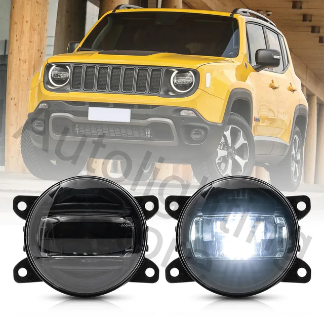 2X Led 10W High Power Przydymione Soczewki Xenon Biały Zestaw Świateł Przeciwmgielnych Jazdy Dla Jeep Renegade 15-21 Cherokee Kl 14-18 Jeep Compass 17-21 Sklep Online Tanie Tanio + Akcesoria