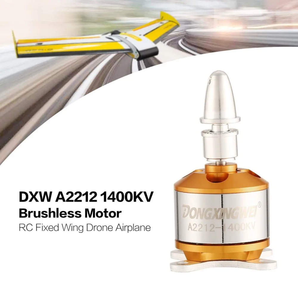 

DXW A2212 2212 1400KV 2-4S 3.17mm Outrunner Brushless Motor for RC FPV Fixed Wing Drone Airplane Aircraft 9050 Propeller