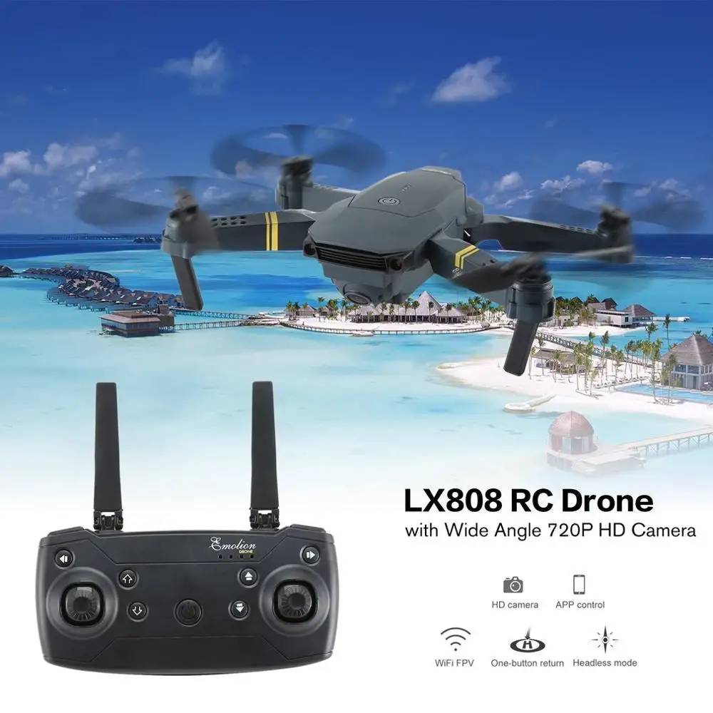 LX808 2,4 ГГц Wi-Fi FPV складной Радиоуправляемый Дрон с широкоугольной HD камерой режим удержания высоты Безголовый радиоуправляемая модель самолета RTF