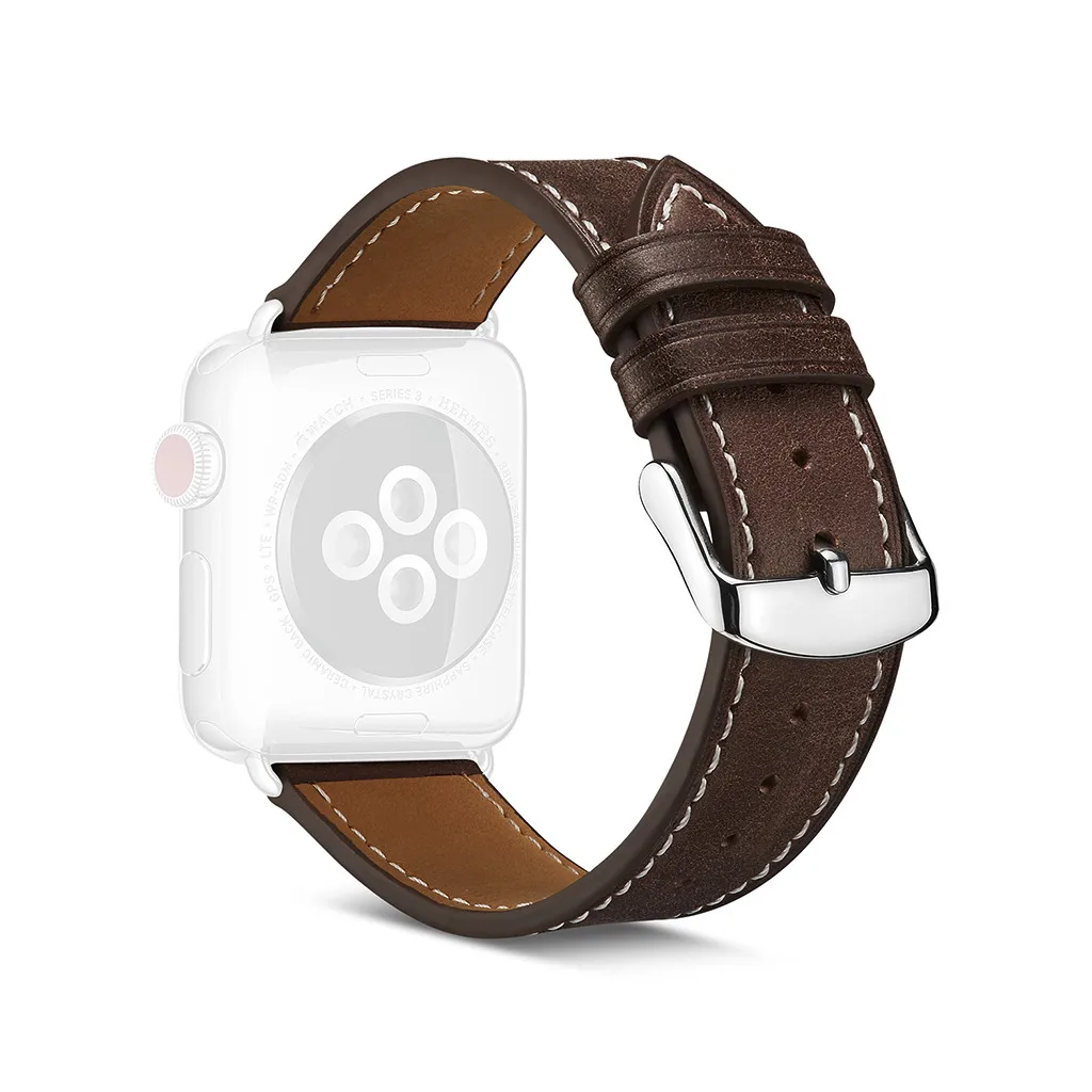Смарт-часы аксессуары браслет для наручных часов Apple Watch серии 1/2/3/4 38/40 42/44 мм роскошный кожаный флэш-браслетный ремешок для часов браслет