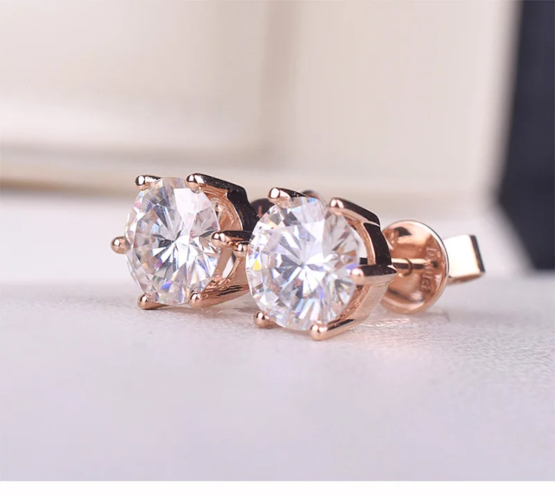 100% 18K золотые серьги 1ct и D цветные Серьги с муассанитом
