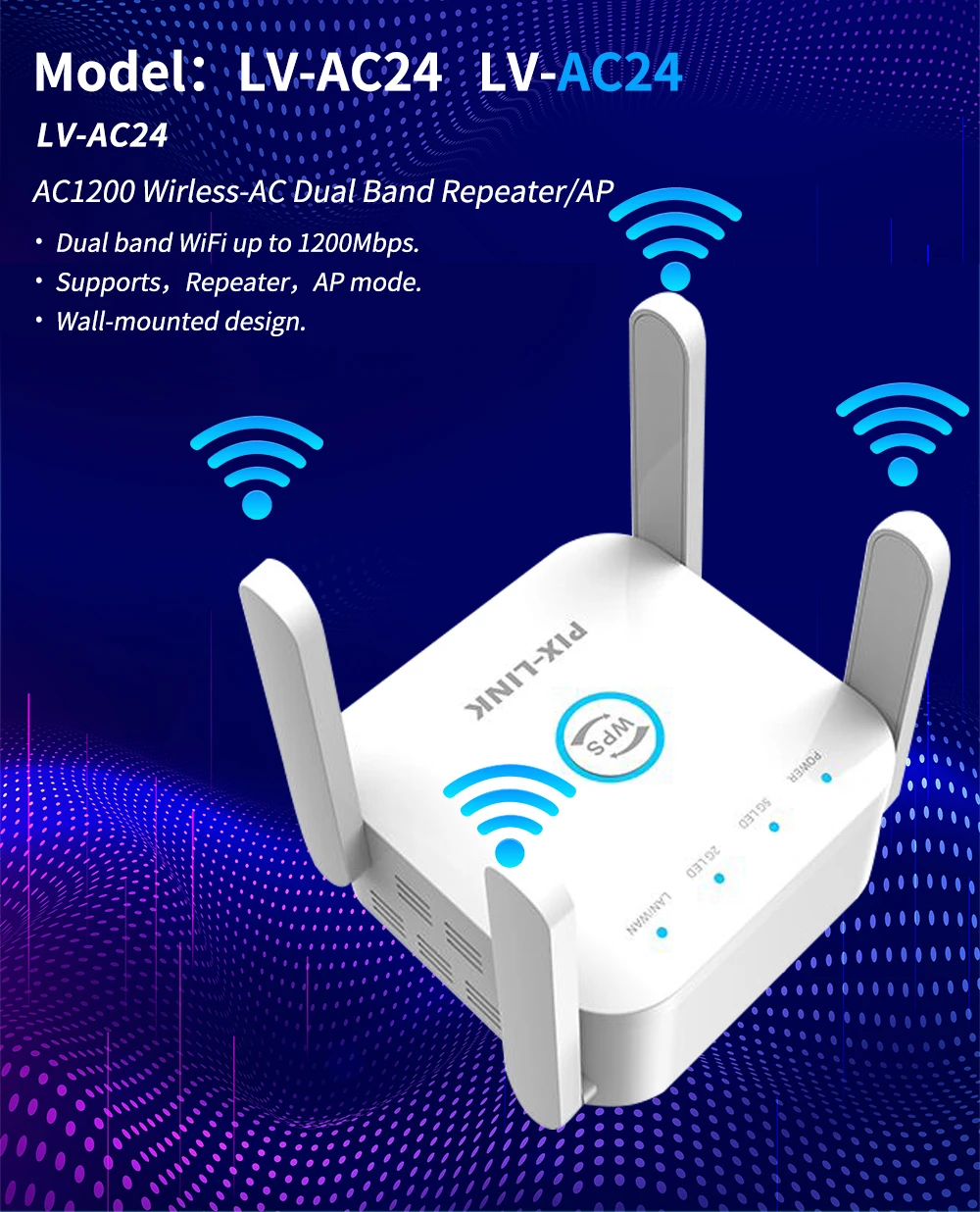 mesh wifi router 5G Wifi Repeater Bộ Mở Rộng Sóng Wifi 1200Mbps Gigabit Router Wifi Khuếch Đại Tín Hiệu Tăng Áp Tiếp Sóng Không Dây Băng Tần Kép Router 5 ghz signal internet booster