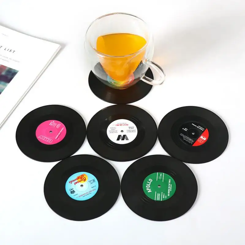 

Горячая 6 шт./компл. домашний стол ретро виниловая CD пластинка напитки оригинальные подставки Декор кофейная подложка под столовые приборы LX7952