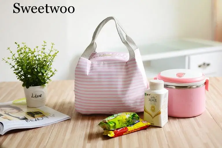 Pink Уличный походный обед Термосумка для продуктов на обед пикник сумка Для женщин изолированный охладитель Ланч Термальность сумки Корзина для пикника холодильник коробка - Цвет: Pink
