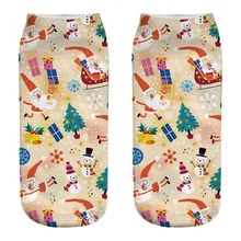 Polyester3D Рождественский Санта и Олень Печать Средний спортивные носки Хэллоуин милые носки легко чистить повседневные рабочие деловые носки