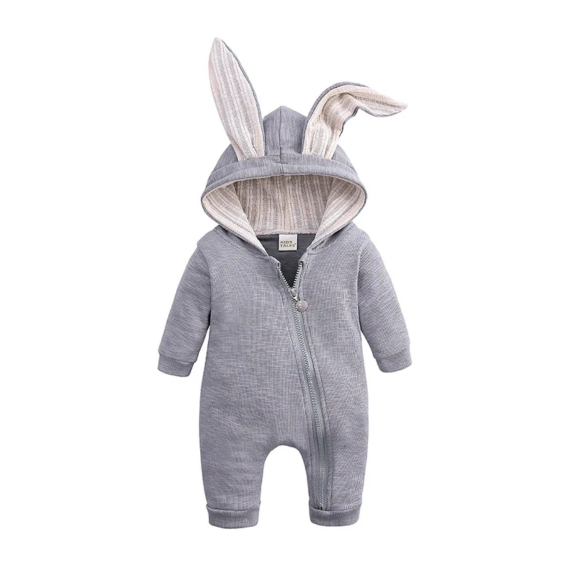 

Baby Pants and a climbing suit Fashion Pure Color Rabbit Ear Coat Autumn Winter One piece Hot Style Clothes Suitable 0-24 Month