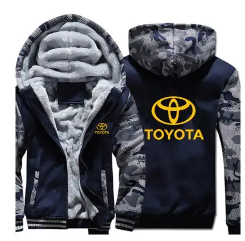 

For Toyota Hoodies Winter Camouflage sleeve Jacket Men Thicken Unisex Casual Wool Liner Fleece Man Coat Sweatshirt Pullover