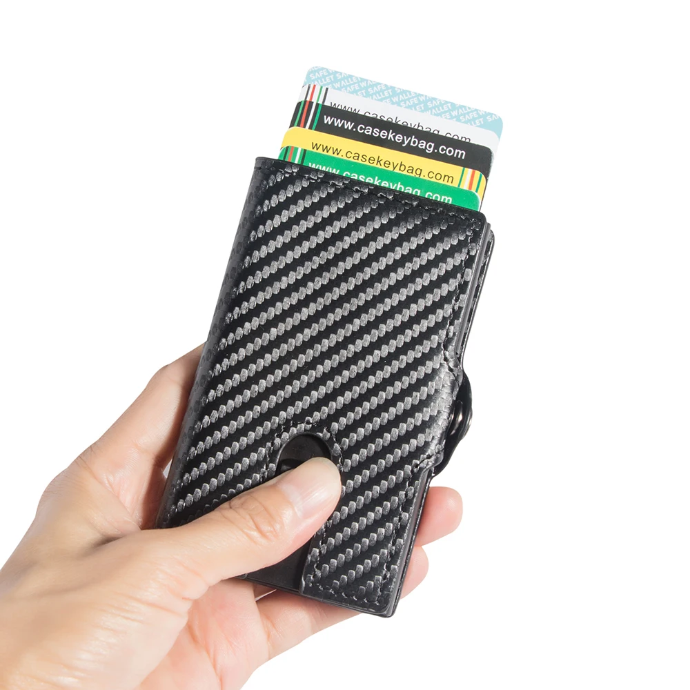 2022 Leather Wallet for Men Metal Case Minimalist Wallet Credit Card Holder Mini Coin Purse münze geldbörsen