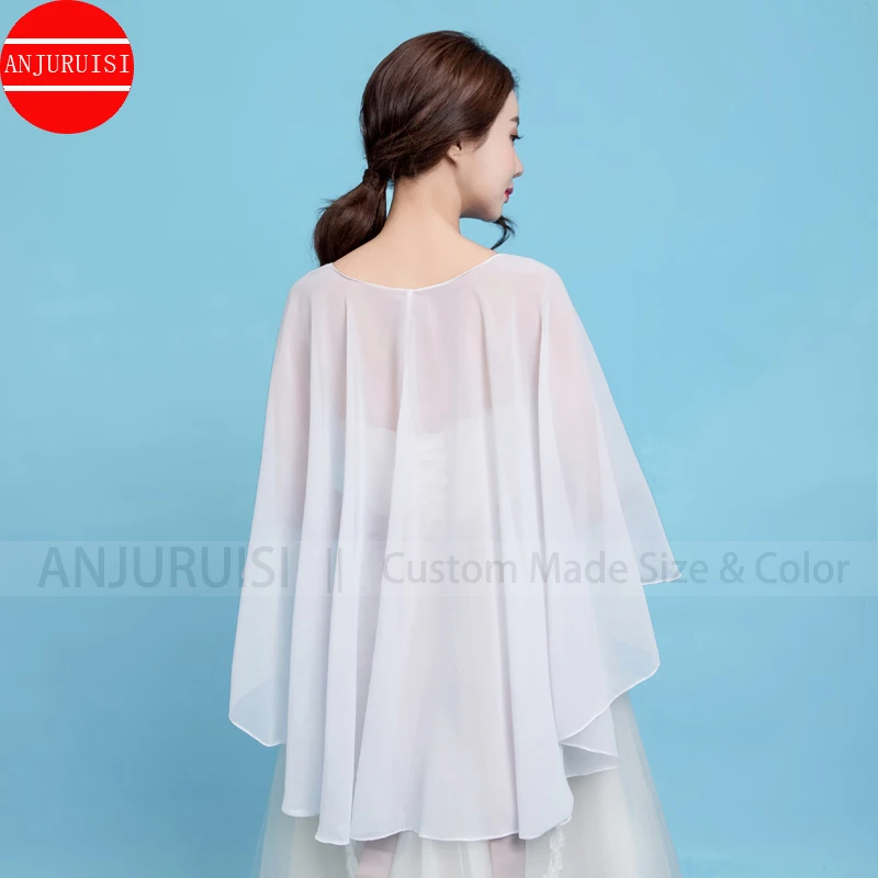 Chiffon Cape Bolero Women Femme Mariage Chalas Mujer Evening Wedding Bridal Jacket Wraps Accessories Peleryna Cloak Boda Shawl