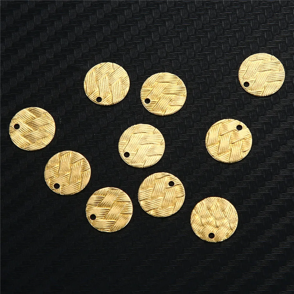 

50PCS/lot Wholesale Copper Bump Coin Charms For Jewelry DIY Makings Round Brass Tag Disc Accessories