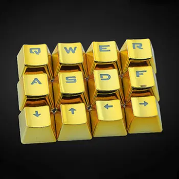 

12pcs Low Profile Office Waterproof Mechanical Keyboard Universal Game USB Gold Plated Accessory Durable Keycap Replacement