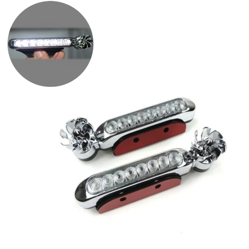 

a set Wind Energy Running Lights 8 LED Daylight Headlight Lamp Car styling No Need External Power Supply Car Daytime
