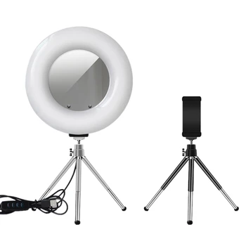 

9Inch LED Desktop Ring Light Kit with Tripod Phone Holder for Makeup Live Stream YouTube Video Beauty