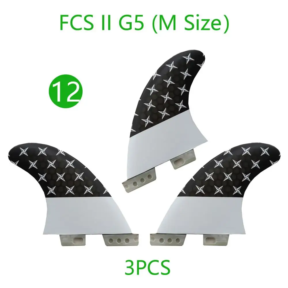 FCS2 G5 стеклопластиковые плавники для серфинговой доски 3 шт. Средний Подруливающее устройство Future Surfing плавники - Цвет: 12