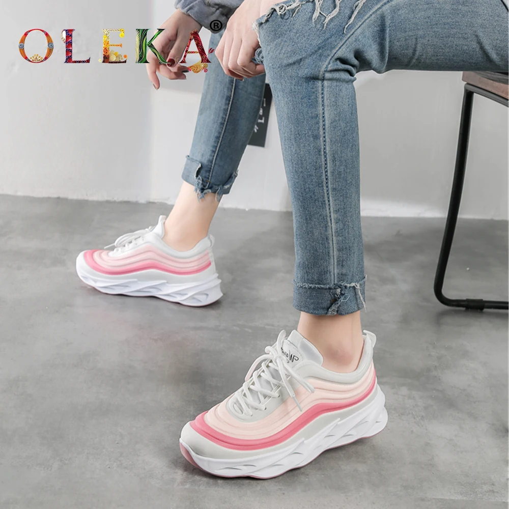 OLEKA/Новинка Сезон весна осень Удобные кроссовки на платформе Подходящая по цвету