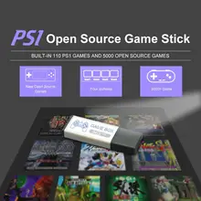 Игровая палка с открытым исходным кодом симулятор 64G встроенные 5000 игры PS1 мини-игры для истинного синего мини