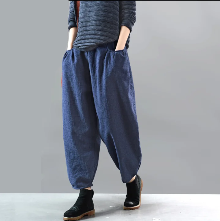 Зимние штаны в стиле ретро женские теплые брюки с подкладкой Werainyee новинка