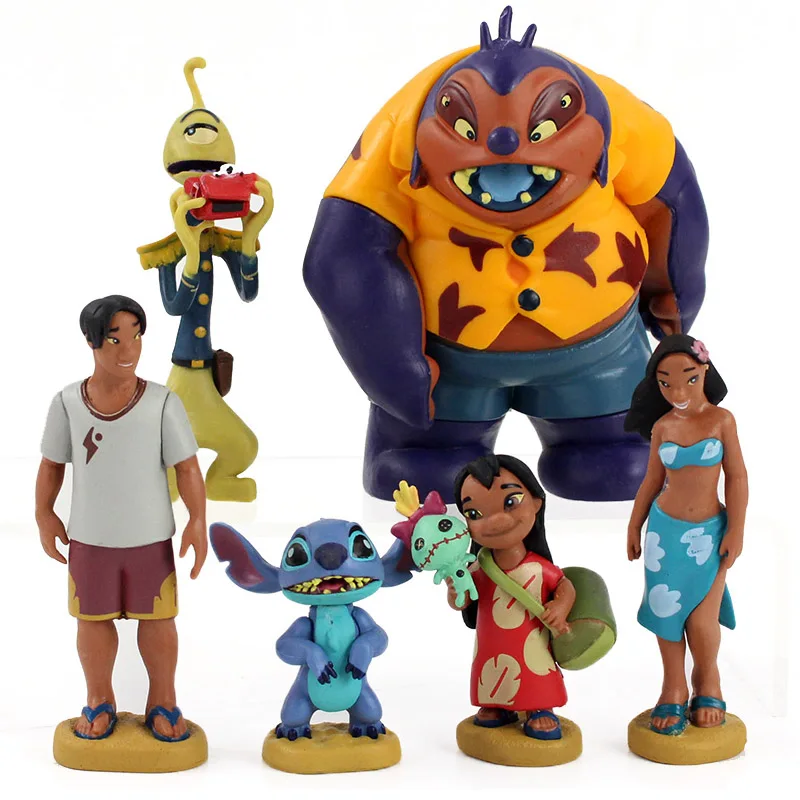 6PCS Disney Lilo &amp Stitch Figure Play Set Cute Toys Collection Action New Year Gift Brithday for Children | Игрушки и хобби