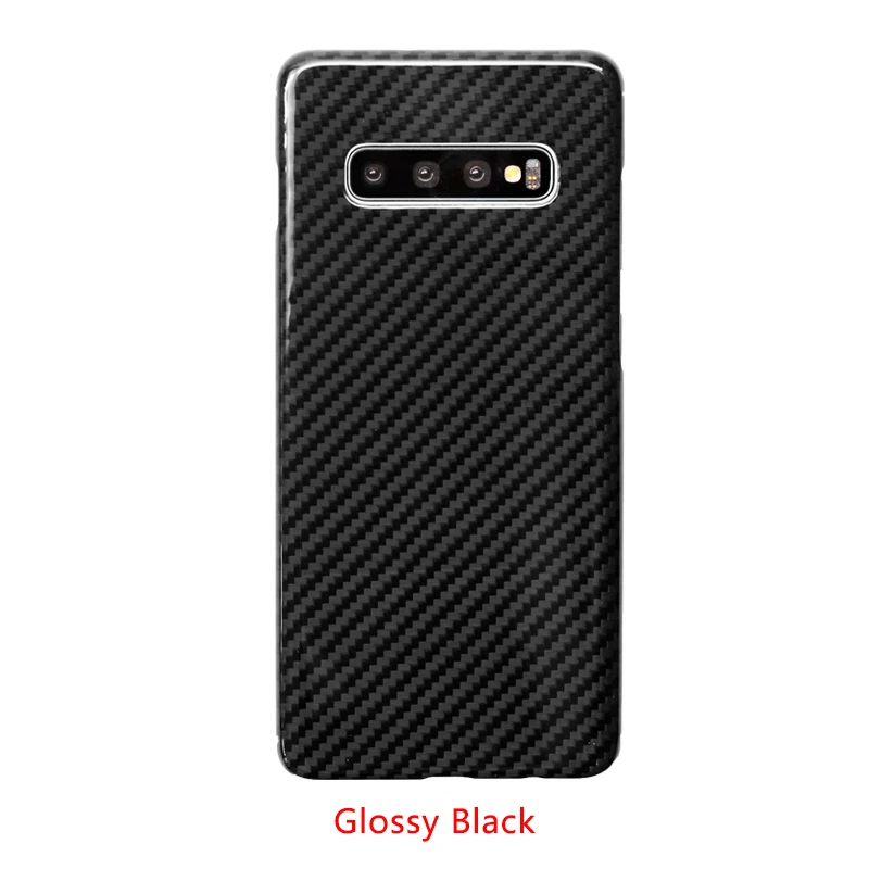 Glossy Black Для samsung S10 Plus чехол Роскошный тонкий жесткий матовый из углеродного волокна Броня защитный чехол для телефона samsung S10 задняя крышка - Цвет: Glossy Black
