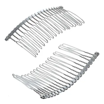 

2 x Metal Comb Hair Comb Silver