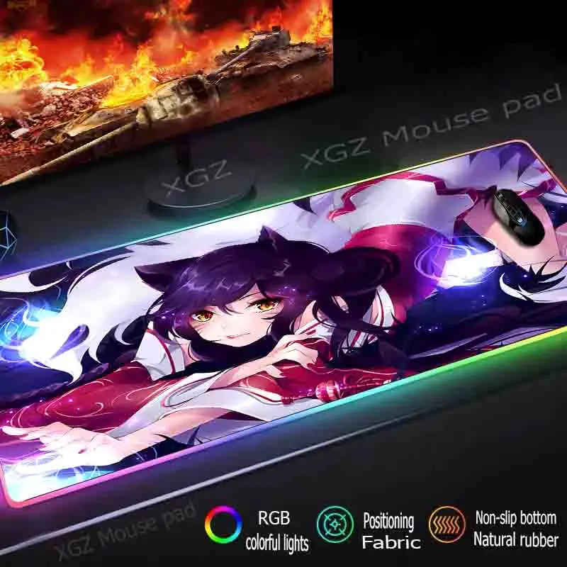 Mairuigee аниме милый кот девушка пользовательский большой RGB игровой коврик для мыши Черный замок край компьютерный стол коврик скорость резиновая нескользящая Xxl