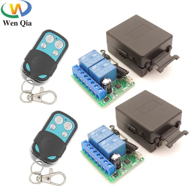 DC12V 10Amp 2CH 2 gangs 433MHz rf Remote Control Switch Wireless Relay ...