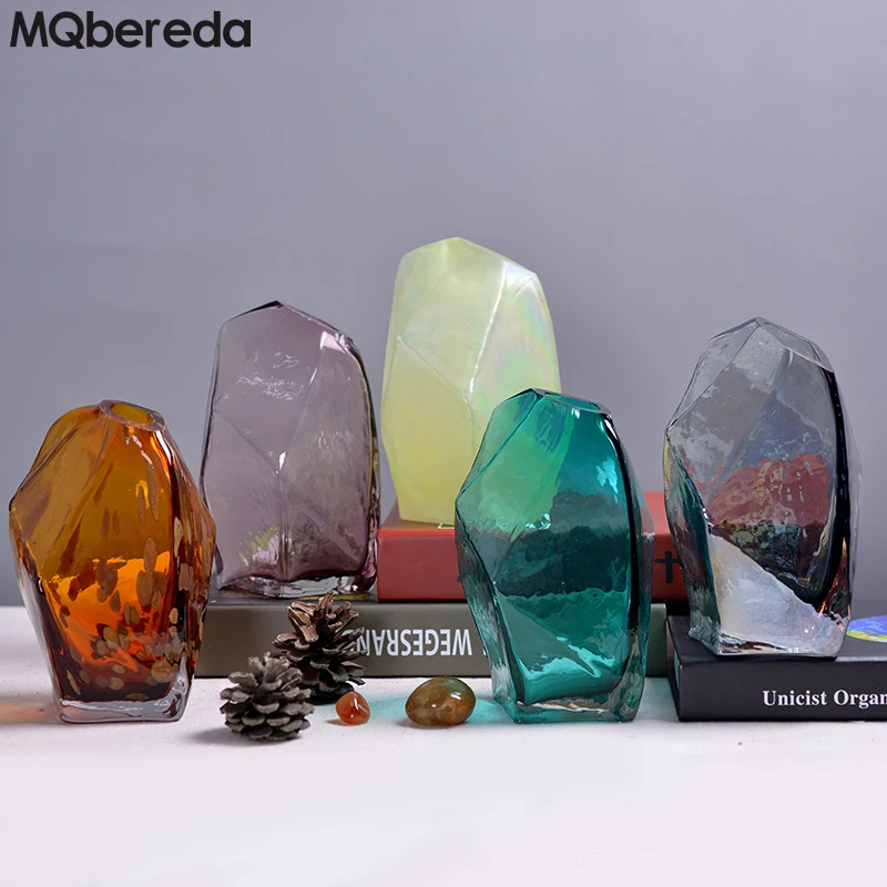 Алмазный флакон, ваза для цветов, креативная стеклянная мебель, индивидуальная форма, стеклянные бутылки, Современное украшение, искусство