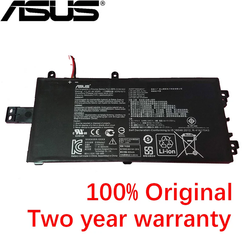 ASUS 3950 мА/ч, C31N1522 Аккумулятор для ноутбука ASUS C31N1522, 0B200-01880000, Q553U, N593UB-1A, 3ICP5/79/73, N593UB 11,4 V 45Wh
