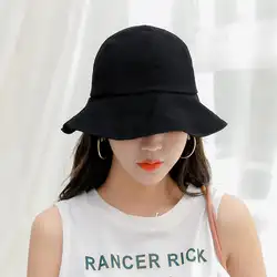 DS style s 1 шт. в японском стиле Солнцезащитная Рыбацкая шляпа Женская Рыбацкая шляпа одноцветная Солнцезащитная шляпа широкополый хлопок