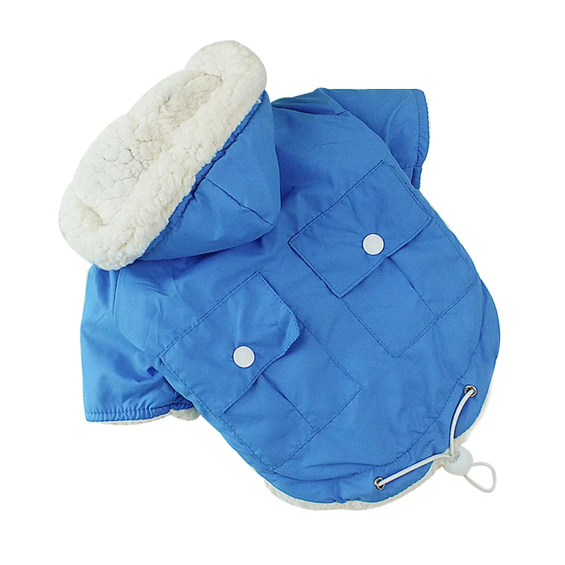 Blue Зимняя одежда для собак, одежда флисовая Попона для собаки, одежда для чихуахуа, французский Бульдог-мопс, зимняя одежда для щенков, куртка для маленьких собак - Цвет: Blue