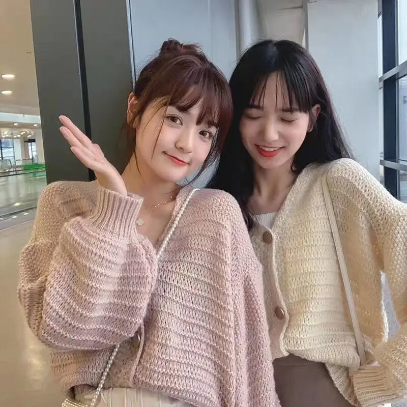 

RUGOD Fashion lantern sleeve women cardigan sweater