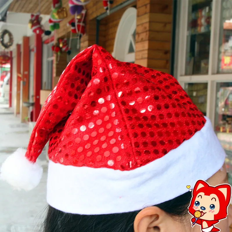 Christmas Beanie Hat Five Colors Santa Claus Sequins Hats Caps Christmas Decor Adult Hats Xmas New Year's Gifts Home Party Supplies Navidad