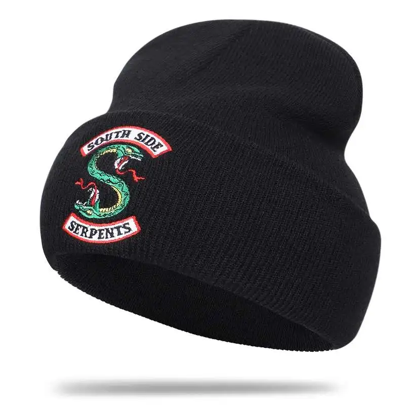 

Winter Warm Bonnet Caps Beanies Cap Adult knitted hat South Side Serpents Cosplay Embroidered Hats Winter Knitted Embroidery Hat