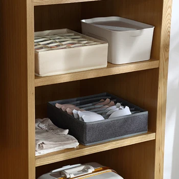 

Multifunctional Dust-proof Underwear Storage Box Foldable Grid Drawer Divider Bra Sock Tie Washable Boxes Home Bedroom Organizer