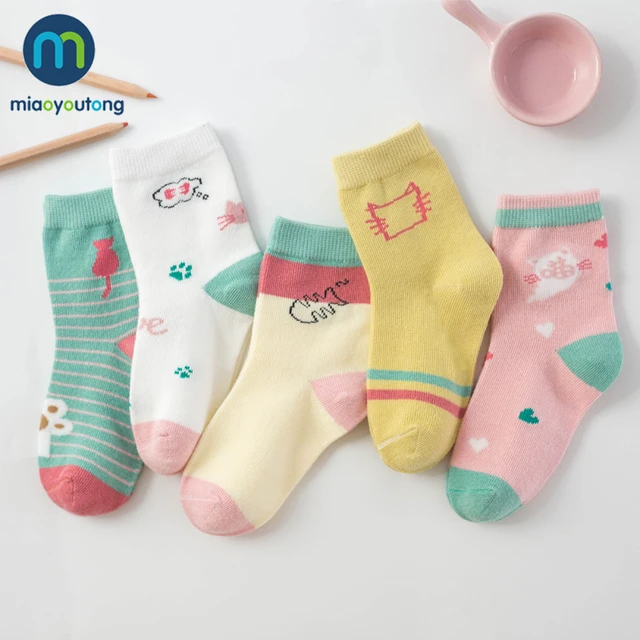 5 Pair Jacquard Cat Unicorn Rabbit Comfort Warm Cotton High Quality Kids Girl Baby Socks Child Boy Newborn Socks Miaoyoutong 2