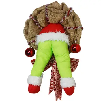 

1Pc Hanging Wreath Funny Grinch Wreath Funny Christmas Wreath Grinch Wreath for Xmas Showcase Window Door