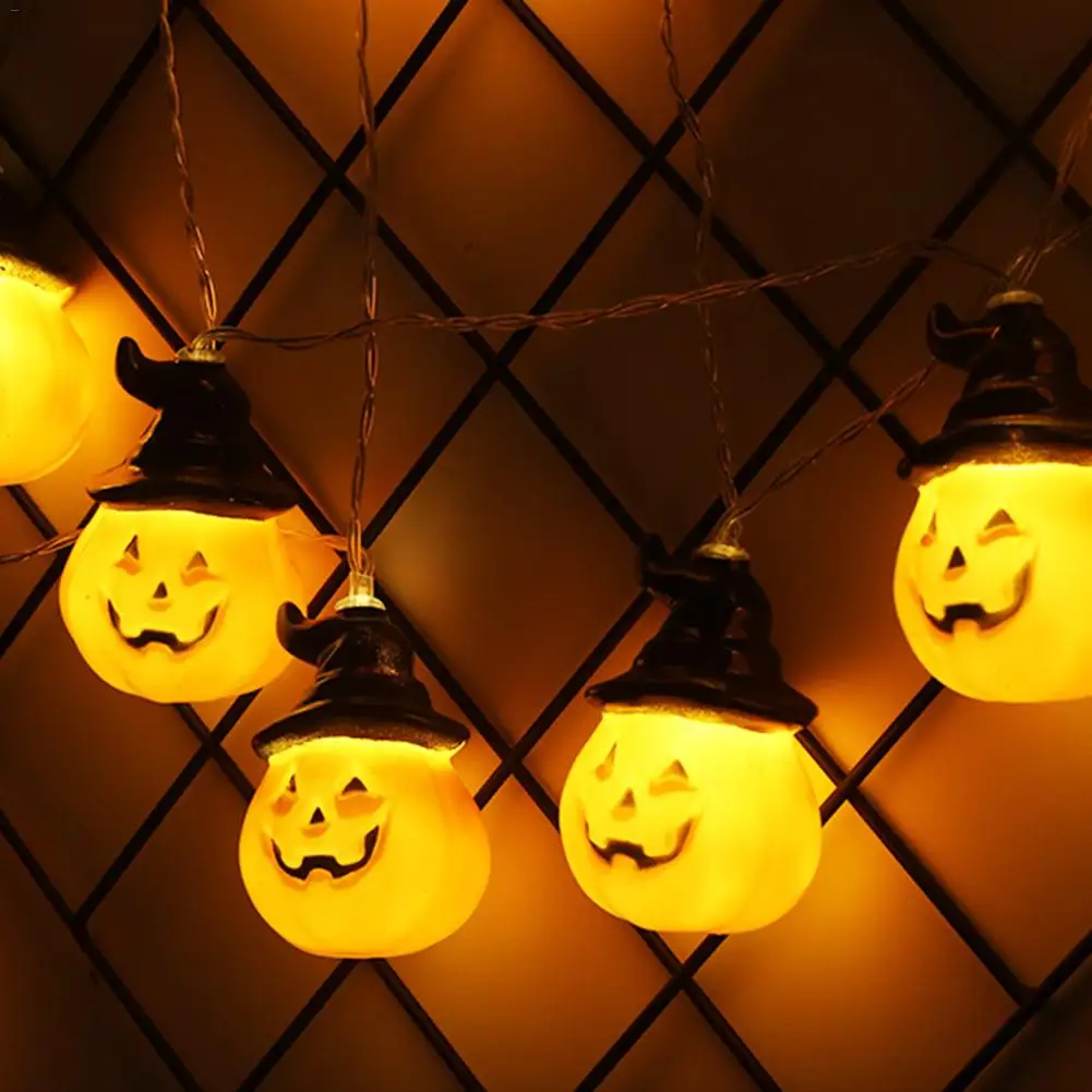 

2M 20LED Battery Operated Halloween Pumpkin led string lights Halloween Holiday Christmas Party Garden Decoration Lanterns Light