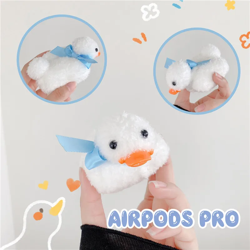 3D милый зимний теплый плюшевый чехол для наушников с лисьим мехом Apple airpods 1 2 pro