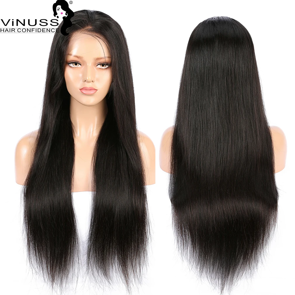 Straight Lace Front Human Hair Wigs Brazilian Glueless 13x6 Human Hair Wigs Bleached Knots Pre Plucked For Black Women VINUSS