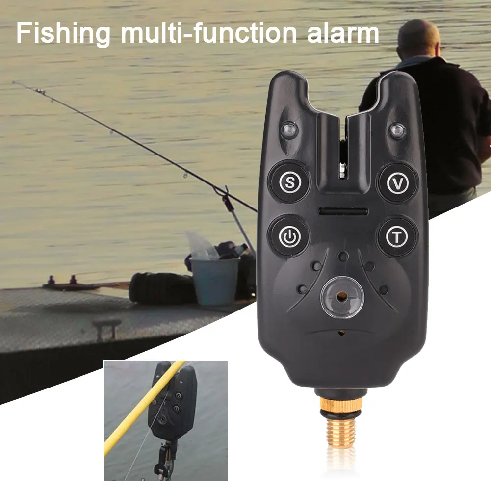 Fishing Alarm Outdoor Tool Carp Kit Pole Black Gadget Electronic Adjustable Tackle Alarming Accessory