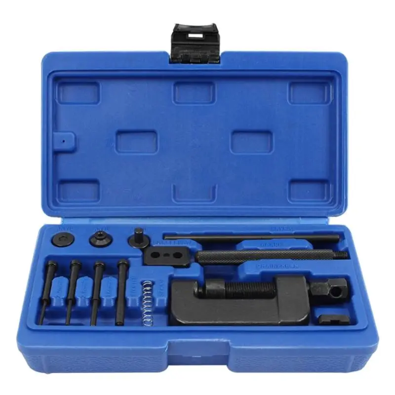 

Motorcycle Bike Chain Cutter Rivet Tool Set Riveting Breaker with Carrying Case Drive Repair Modification Supplies