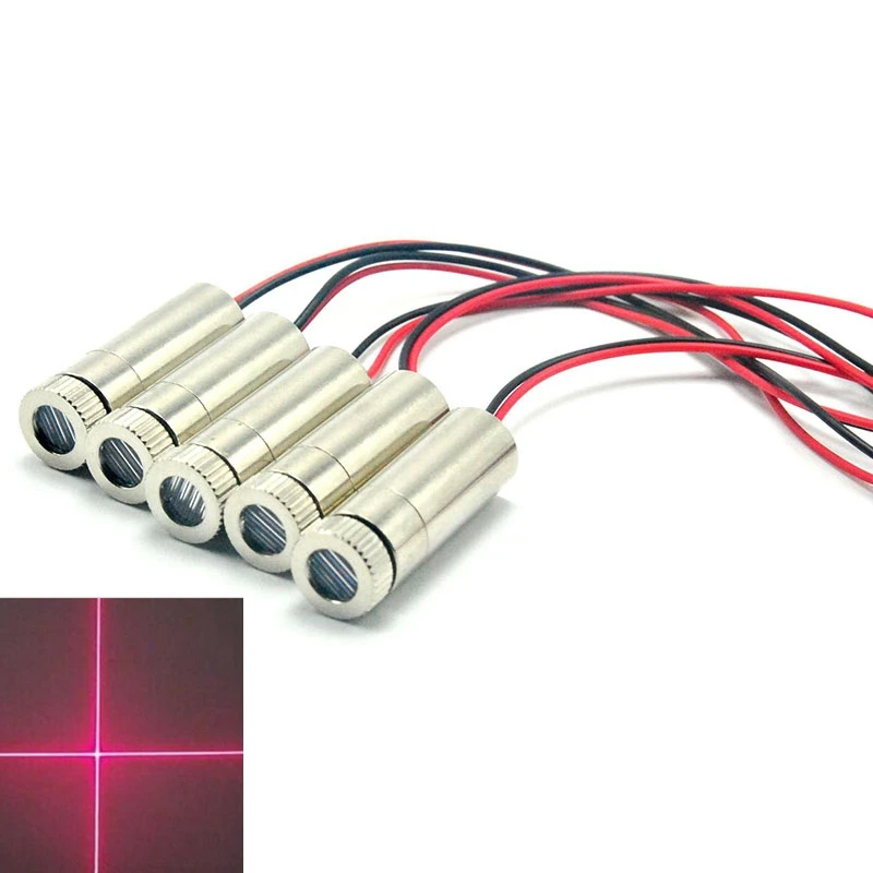 red cross laser module focusable 650nm 20mw high precision laser light w adapter 5pcs 12mm Dia Focusable 650nm 10mw Red Laser Module w Cross Beam Postioning Device Light