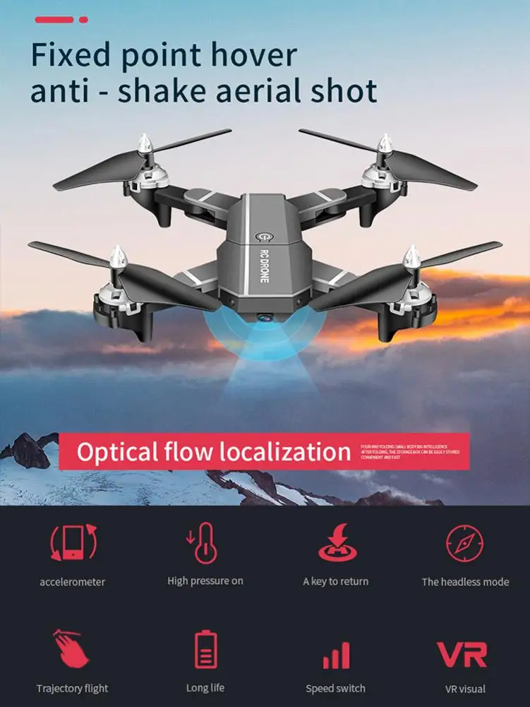 Новый HJ100 Дрон HD широкоугольный 4K Wifi FPV летающие дроны видео живая запись